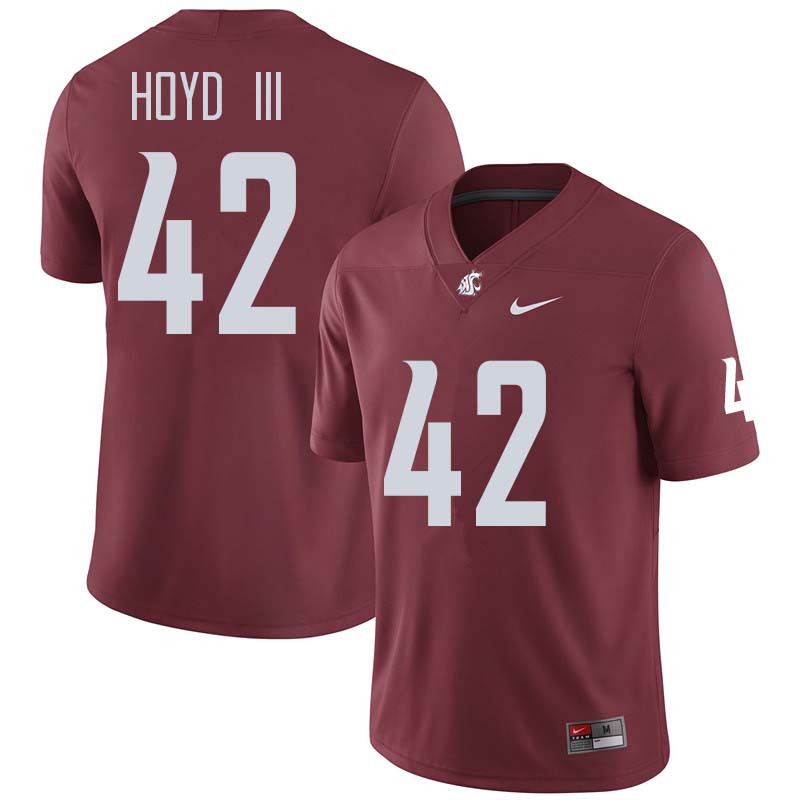 Men #42 Greg Hoyd III Washington State Cougars College Football Jerseys Sale-Crimson